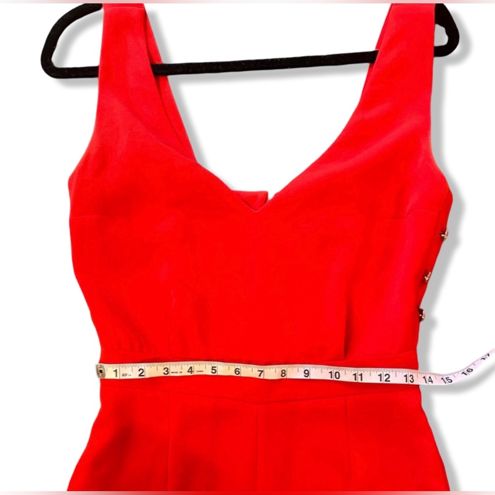 Sezane Vanille Sleeveless V-Neck Jumpsuit | Red Coral | Size 36 | US 4 - Picture 11 of 16